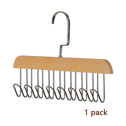 1/2/3pcs wooden new multifunctional hook hanger, bra strap storage, including 8 hooks, suitable for home and dormitory use