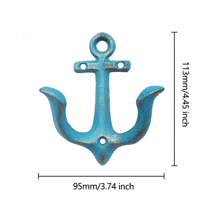 Cast Iron Nautical Anchor Wall Hooks Coastal Theme Decorative Hooks Towel Hanger Jacket Holder Unique Key Hooks Backpack Racks