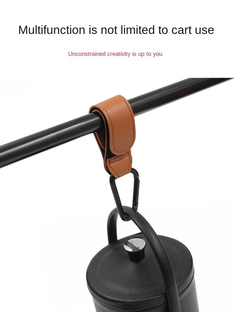 Stroller Hooks Baby Diaper Bag Hook Stroller Organize PU Leather Adjustable Pram Multi-function Hook Strong Bearing High Quality