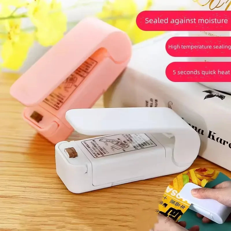 Portable Bag Heat Sealer Plastic Package Storage Bag Clip Mini Sealing Machine Handy Sticker Seal for Food Snack Kitchen Gadget