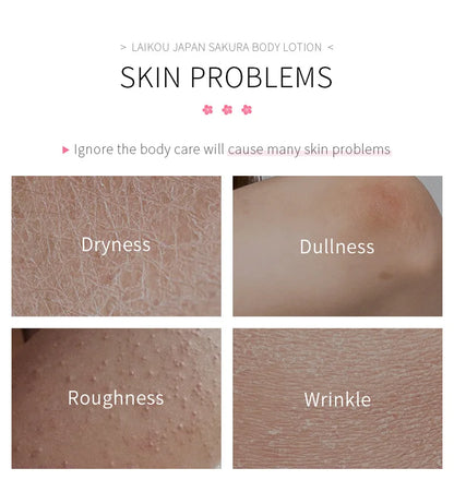 LAIKOU Cherry Blossoms  Body Lotion Refreshing skincare Exfoliating Moisturizing Nourishing Brightening Body Creams 120g