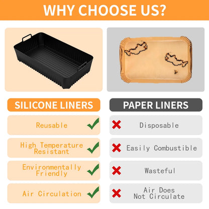Silicone Air Fryer Liners for Ninja AF500UK 10.4L Air Fryer Silicone Liner for Ninja Air Fryer Accessories