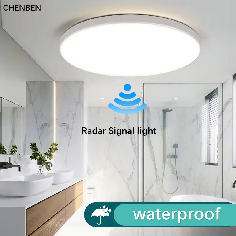 Large Smart Sensor Lights Led Ceiling Lamp with Motion Sensor Household Fixture Waterproof Bathroom Lamp Radar Sensor LED Lustre
