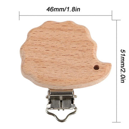 Kovict 5Pcs 19 Styles Beech Wooden Clips Metal Bracket DIY Pacifier Chain Handmade Crafts Accessories
