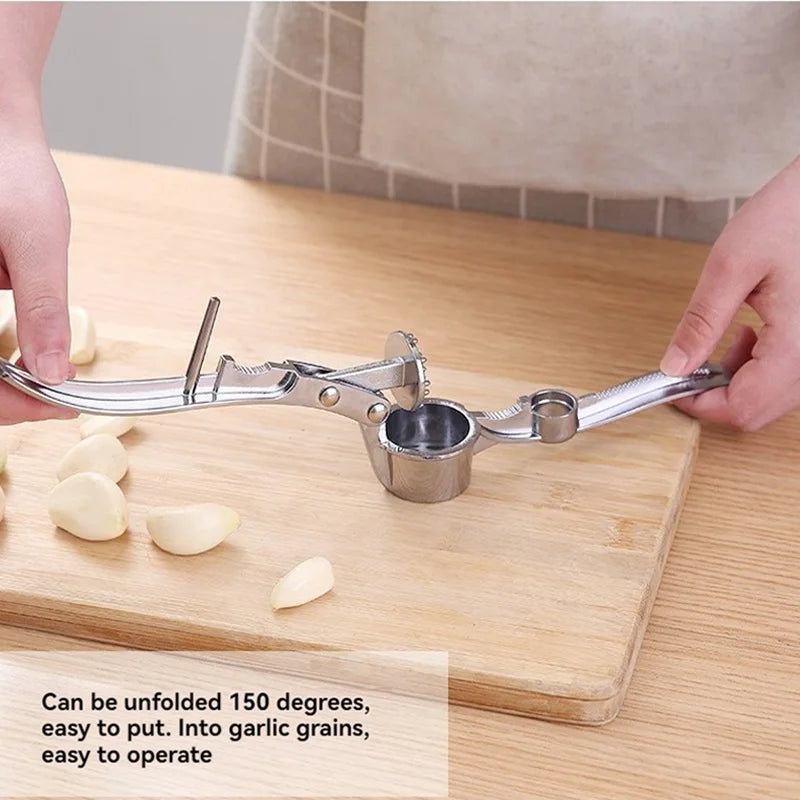 Stainless Steel Garlic Press Machine Handheld Manual Ginger Grinder Multifunctional Tools Kitchen Accessories