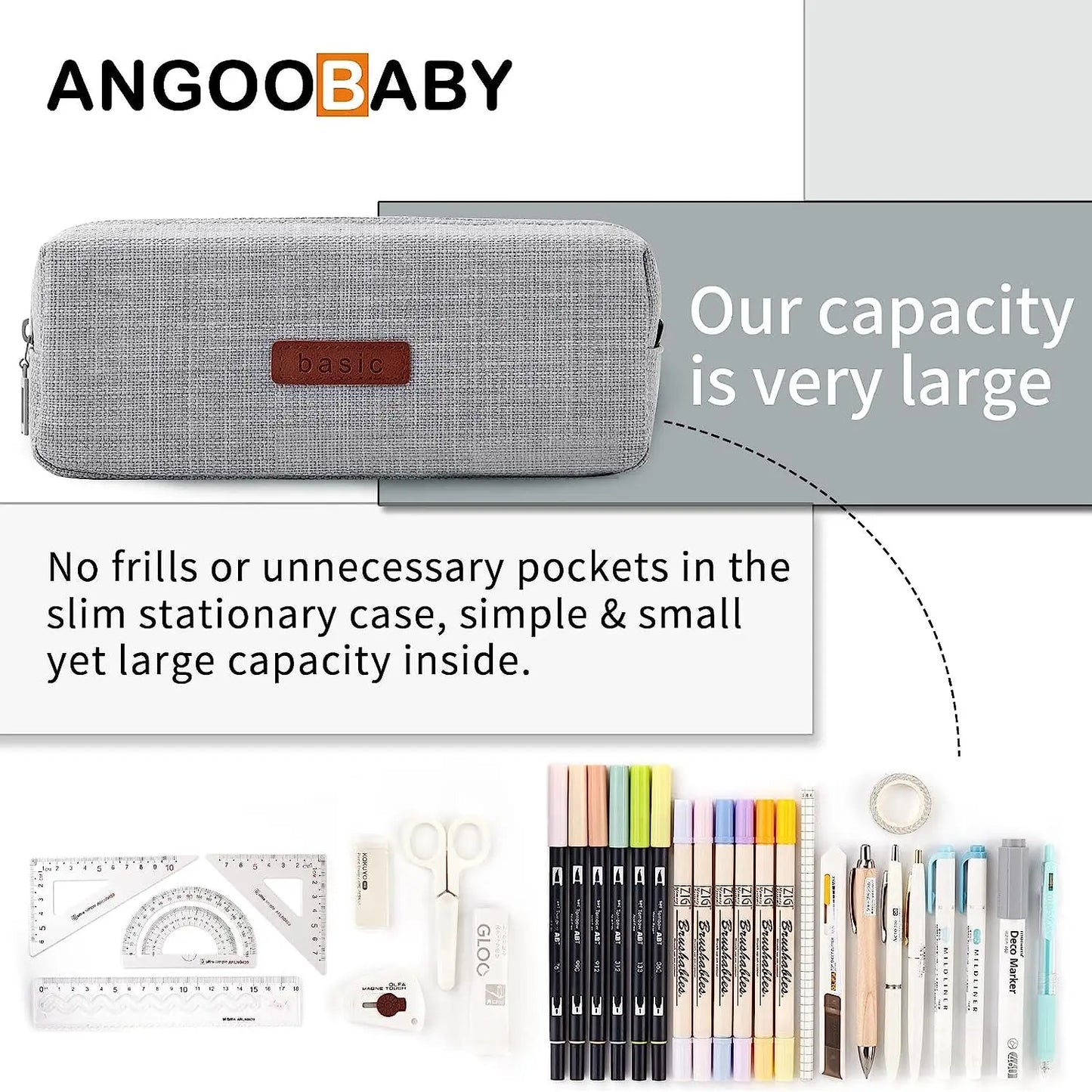 Pencil Case Student Pencil Pouch Cosmetic Bag Office Stationery Korean Organizer For Student School Supplies