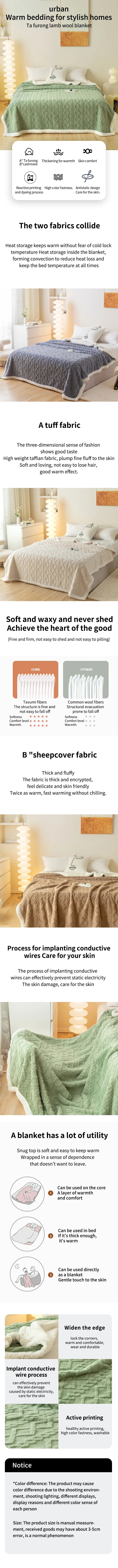 A Tapestry Blanket Tafurong Blanket Lamb Wool Blanket Thickened Warm Leisure Blanket Office Nap Blanket