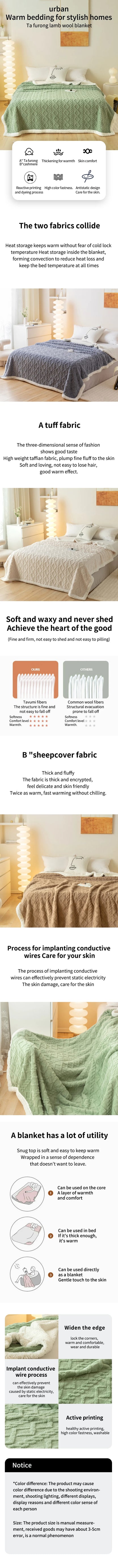 A Tapestry Blanket Tafurong Blanket Lamb Wool Blanket Thickened Warm Leisure Blanket Office Nap Blanket