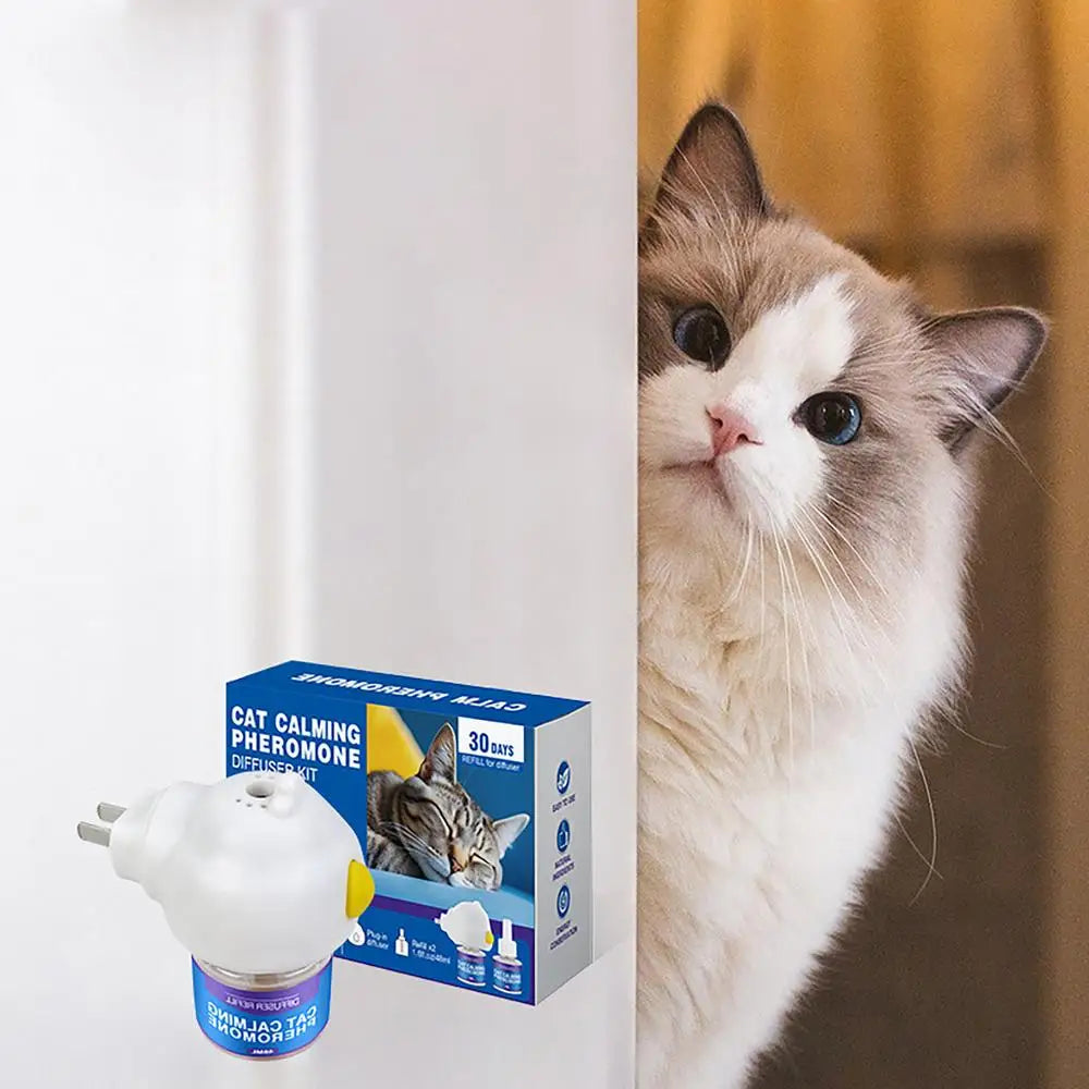 Pet Pheromones Calming Diffuser 30-Day Refill Calming Spray for Cat Dog Calm Relaxing Pets Pheromone Plug-In Relaxants Start Kit