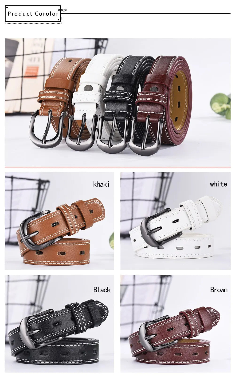 Women's Belt Retro Needle Buckle Men's Belt Casual Trend Belt Soft Belt Hollow Belt Paired with Jeans Belt PU Leather Belt