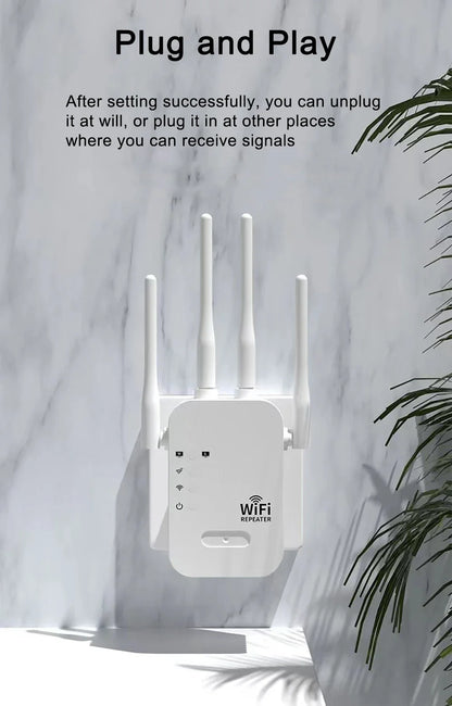 WiFi Repeater Wireless Extender 1200Mbps WiFi Booster 5G 2.4G Dual-band Network Amplifier Long Range Signal WiFi Router Home