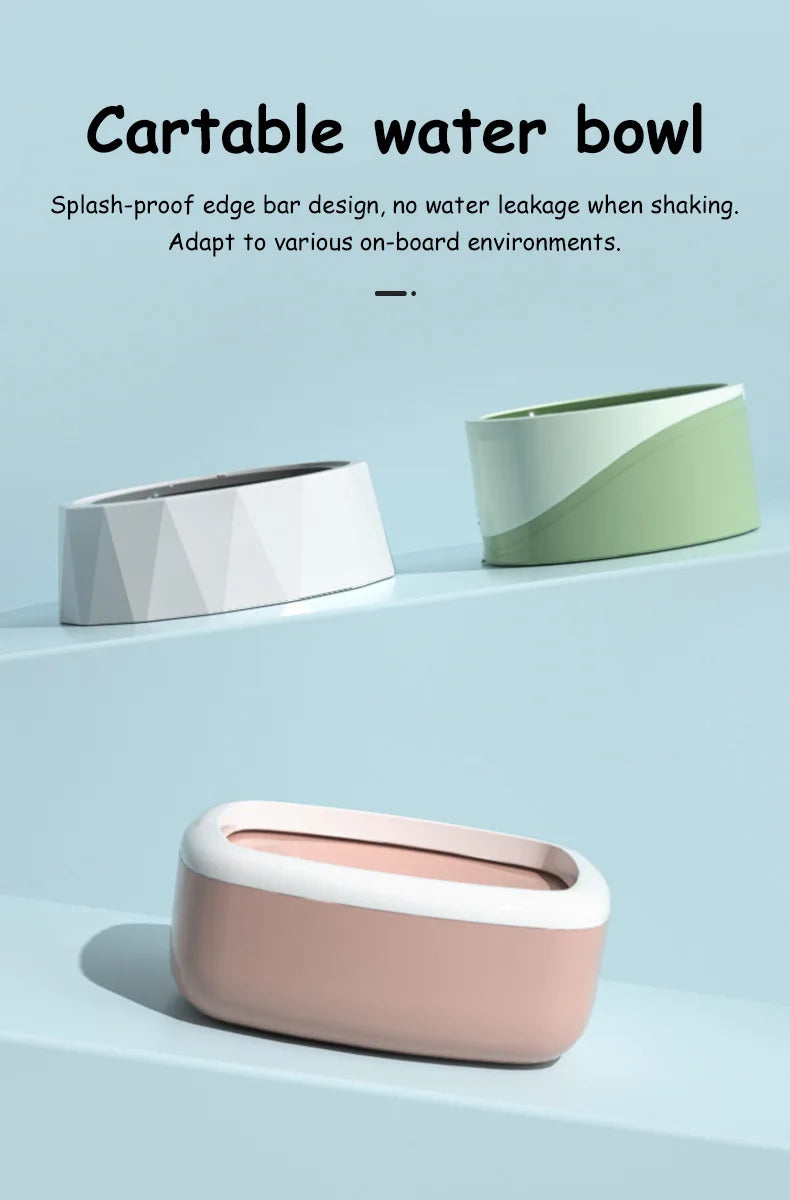 Floating Non-Wetting Mouth Cat Bowl without Spill, Drinking Water Dispenser, Anti-Over Dog Bowl, 1L, 1.5L