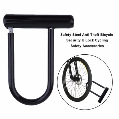 1/2 Set Bicycle U Lock Portables Mini Bike Wheel Lock With Key Anti-theft Safety Motorcycle Scooter Cycling Bicycle Accessories