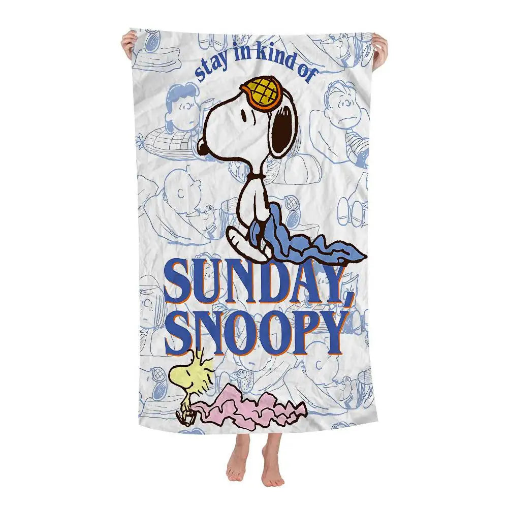 S-Snoopy Anime Cartoon Beach Towel Cute Kawaii Room Decor Bath Girls Children Hand Towels For Bathroom Shower