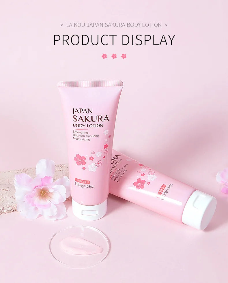 LAIKOU Cherry Blossoms  Body Lotion Refreshing skincare Exfoliating Moisturizing Nourishing Brightening Body Creams 120g