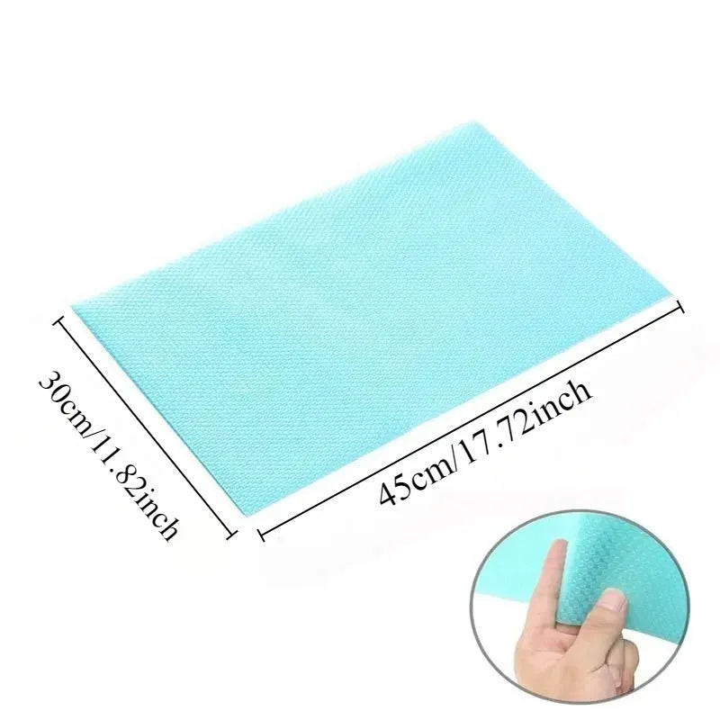 4PCS Refrigerator Pad Home Kitchen Placemat Drawer Shoe Cabinet Shelves Waterproof Dustproof Can Be Cut Fridge Pad