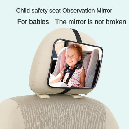 Adjustable Wide Car Rear Seat Mirror Baby/Child Seat Car Safety Mirror Monitor Square Safety Car Baby Mirror Car Interior