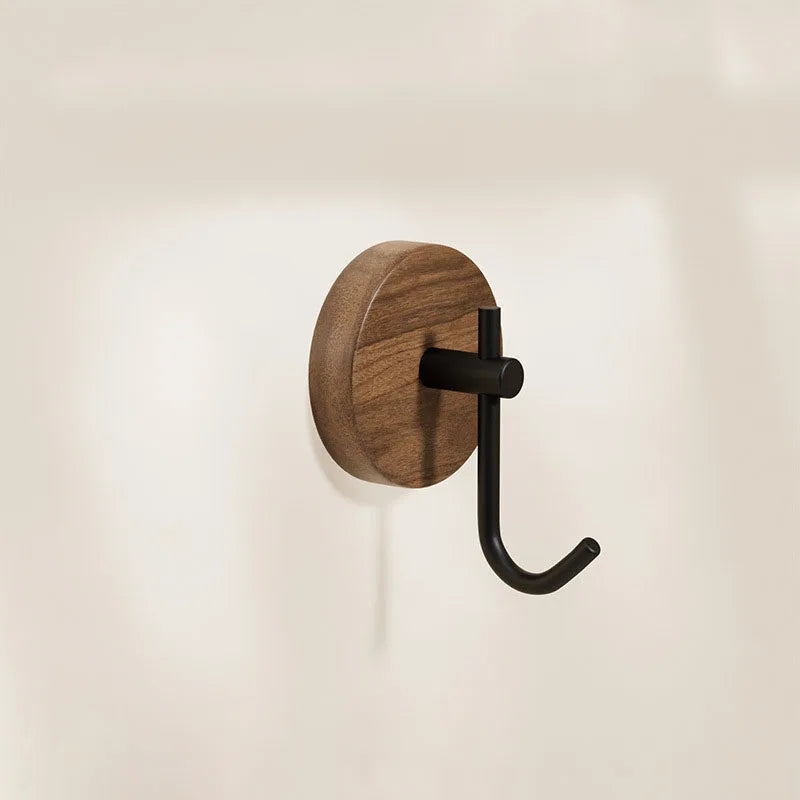 Self-Adhesive Wooden Wall Hooks for Hanging,Modern Coat Hooks,Natural Wood Hooks for Hanging Hats Towels Robe Clothes Keys Bags