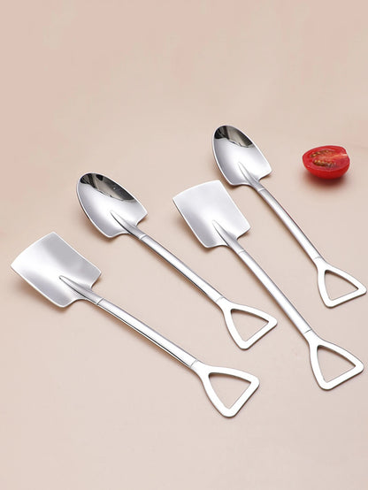 10pcs Stainless steel shovel spoon pointed shovel shovel spoon coffee spoon scoop of ice cream dessert spoon