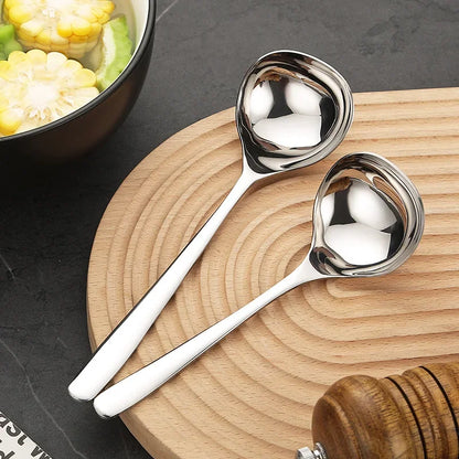 1pc Stainless Steel Thickening Spoon Creative Long Handle Durable Hotel Hot Pot Spoon Soup Ladle Home Kitchen Essential Tools