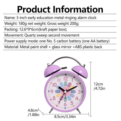 1pc student-only bedroom table alarm clock; 3-inch early education small alarm clock; Room/home décor