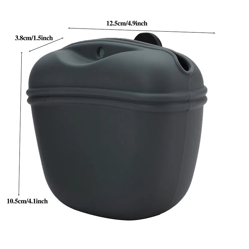 Silicone Dog Treat Bag Outdoor Feeder Puppy Snack Pouch Food Reward Storage Bag Pet Portable Dog Training Waist Bag