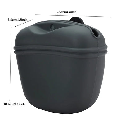 Silicone Dog Treat Bag Outdoor Feeder Puppy Snack Pouch Food Reward Storage Bag Pet Portable Dog Training Waist Bag