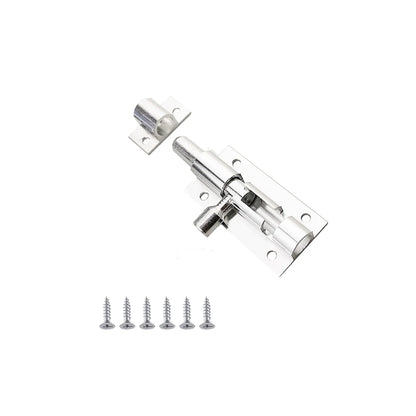 Black Door Lock Barrel Aluminum Alloy Door Lock Latch for Home Hardware Gate Safety Door Bolt Tower Window Catch Lock Silver