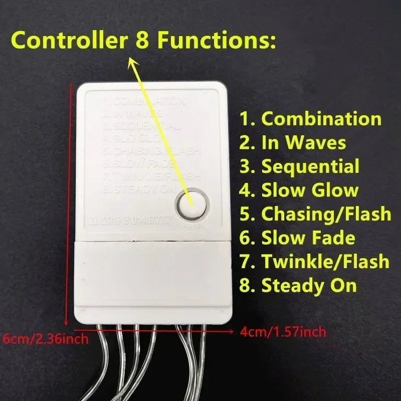 LED String Light 220V EU Plug Night Light 8 Modes Indoor Outdoor Decor Wedding Party Christmas Tree Home Garden Patio Decoration