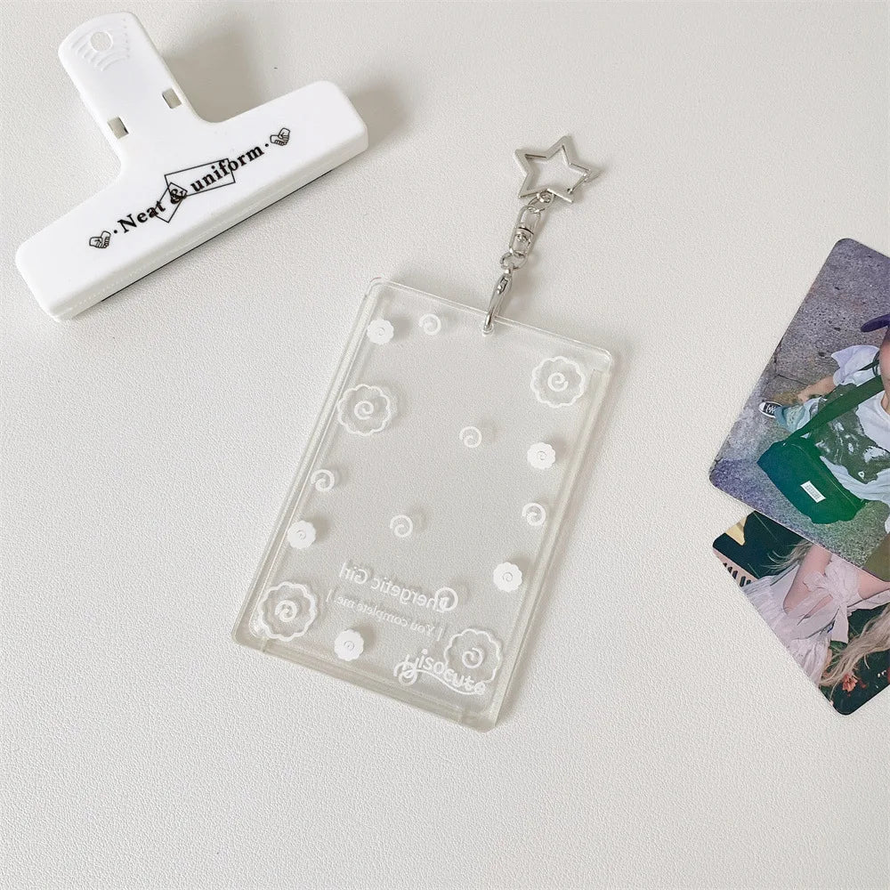 Transparent butterfly three inch hard card cover student meal card bus card pendant card package star card brick