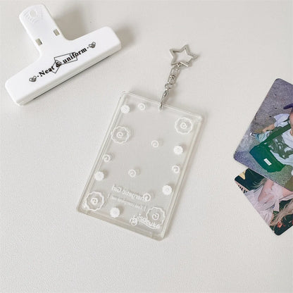 Transparent butterfly three inch hard card cover student meal card bus card pendant card package star card brick