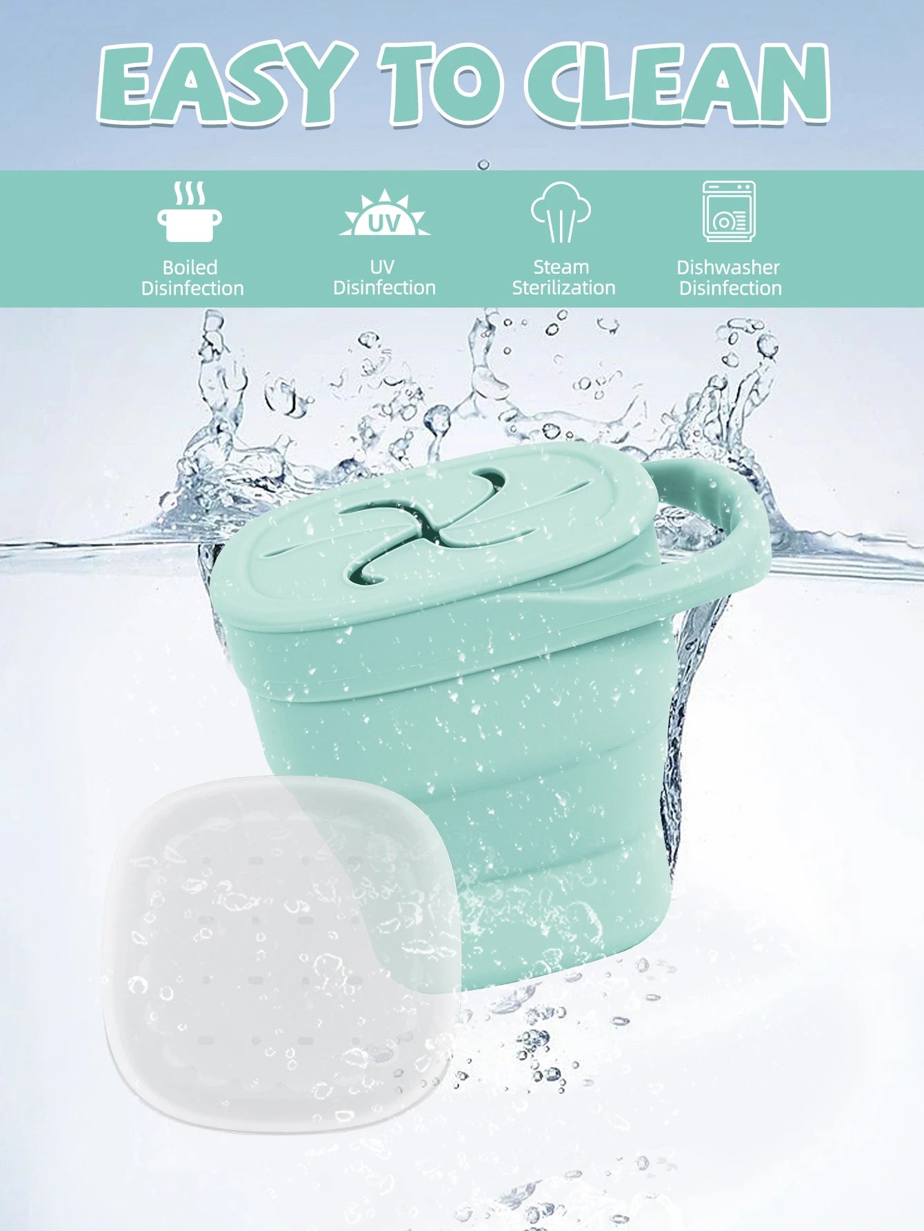 Baby Silicone Snack Cup Baby Portable Baby Snack Box Feeding Trianing Baby Food Storage Soft Silicone Snack Box Boys Girls Gifts