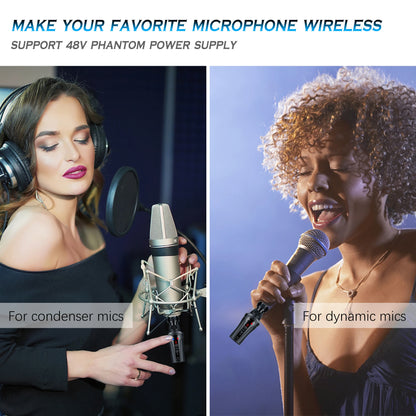 KIMAFUN UHF Wireless XLR Mic System for Dynamic Microphone,Condenser Microphone Wireless System for Audio Mixer,PA System