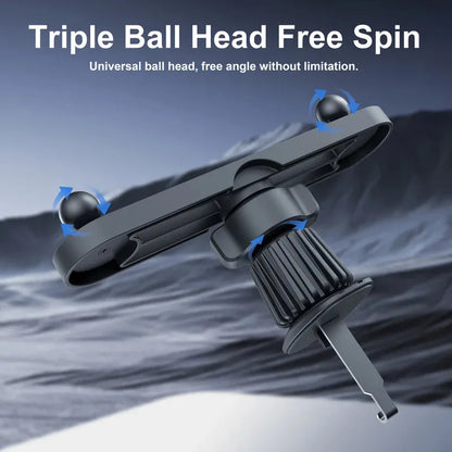 2 in 1 Car Air Vent Bracket Magnet Phone Holder Magnetic 2 Phone Mounts Car Smart Phone Holders Stands for Magsafe iPhone 16