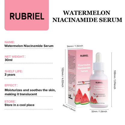 Watermelon Niacinamide Serum Facial Glow Serum Makeup Primer Hydrating Essence Lightweight Moisturizing Facial Serum