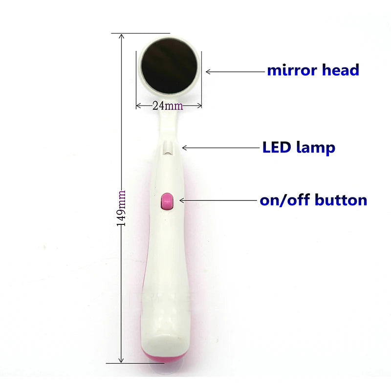 TJDent LED Light Super Bright Mouth Mirror Dentist Illuminated Mirror Teeth Hygiene Oral Cleaning Check Tool Dentist Instrument