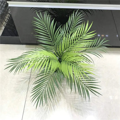 12Pcs Artificial Palm Leaves Plants Faux Palm Fronds Tropical Large Palm Leaves Greenery Plant for Leaves Hawaiian Party