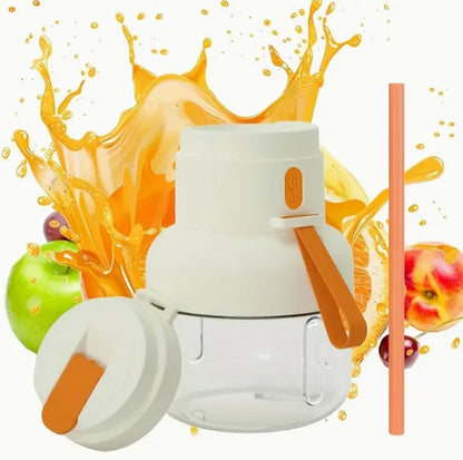 Portable electric juicer blender, wireless USB charging, straw cup, button control, blender portable.