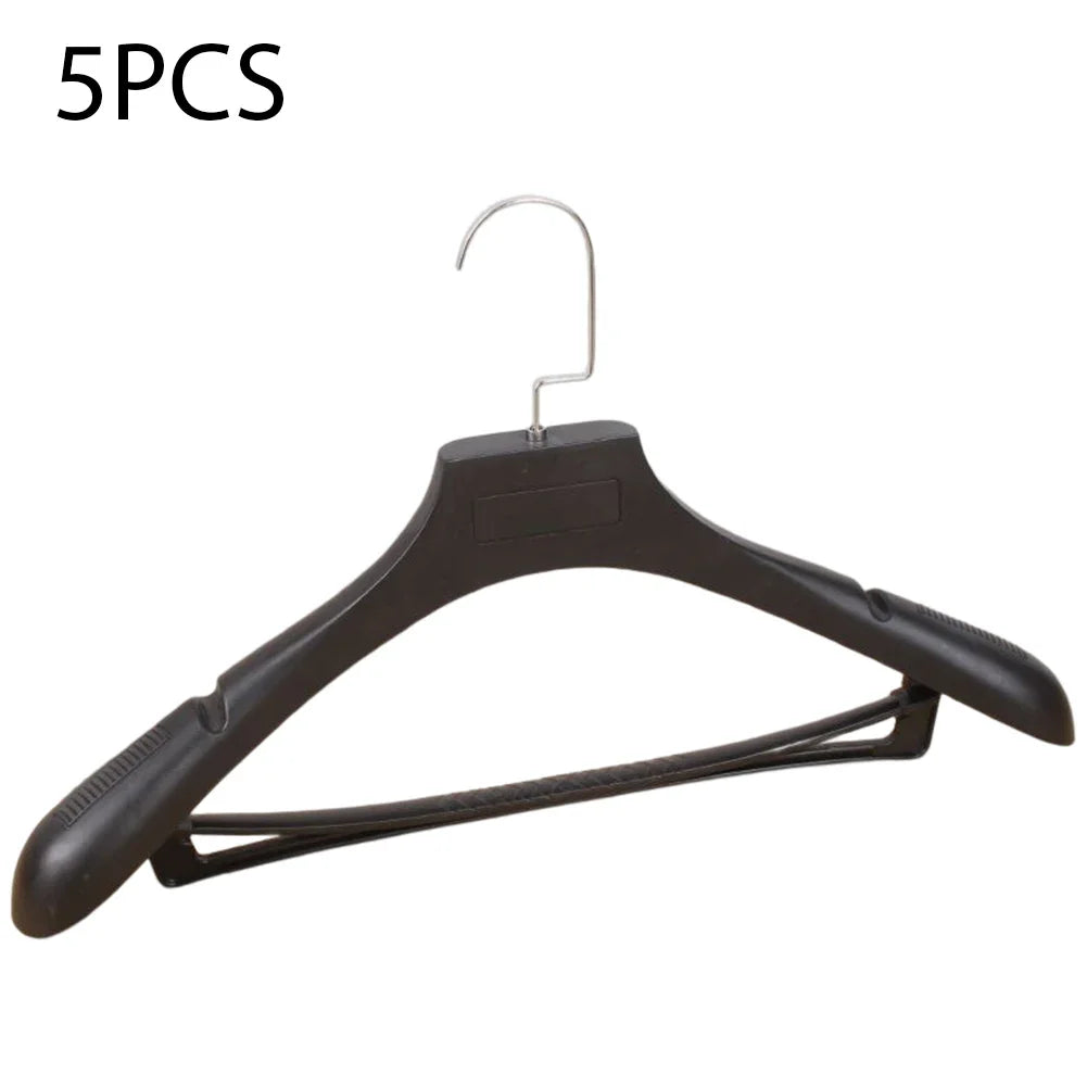5Pcs Wide Shoulder Plastic Clothing Hanger,Suit Clothes Hanger Seamless Coat Drying Racks ,Wardrobe Room Storage Organizer