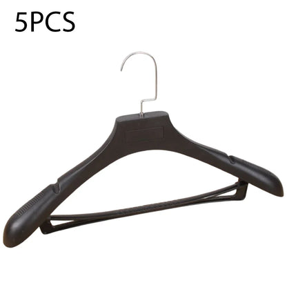5Pcs Wide Shoulder Plastic Clothing Hanger,Suit Clothes Hanger Seamless Coat Drying Racks ,Wardrobe Room Storage Organizer