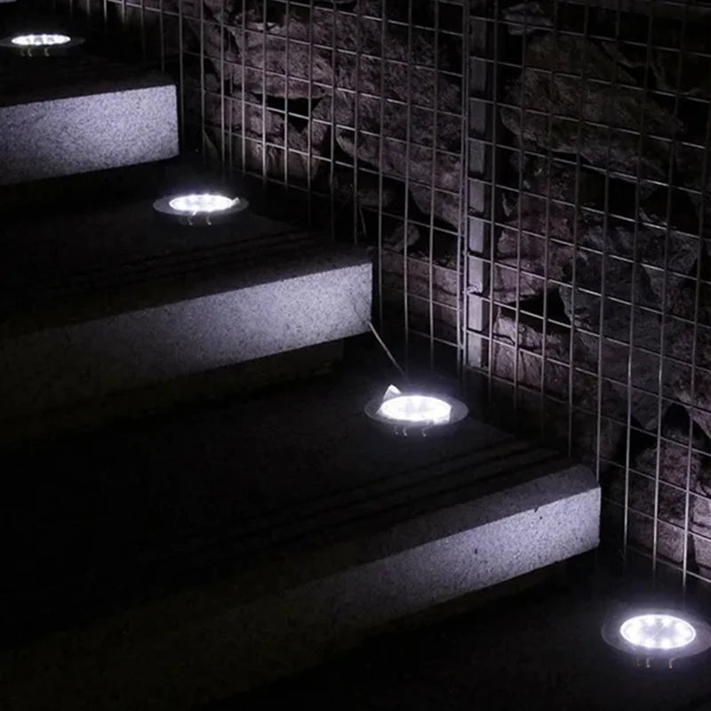 8/20LED Solar Power Disk Light Outdoor Garden Solar Underground Light Deck Light Spotlight Buried Solar Led Lamp Garden Decor