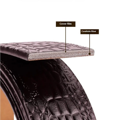 Leather material waistband. Single belt, crocodile pattern belt, casual waist belt, 3.5cm belt