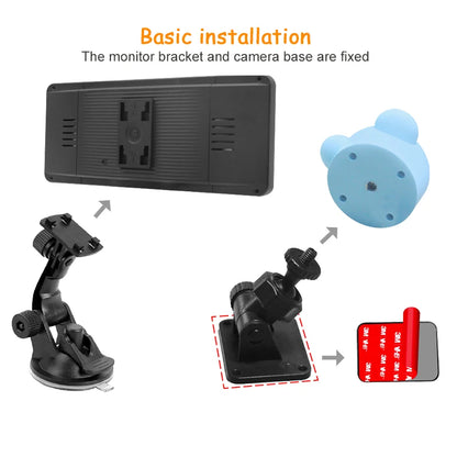 2 Camera Rear View Monitor 6.86'' IPS Screen Baby Car Mirror Wide View Angle for Infants Kids Pets Night Vision Function