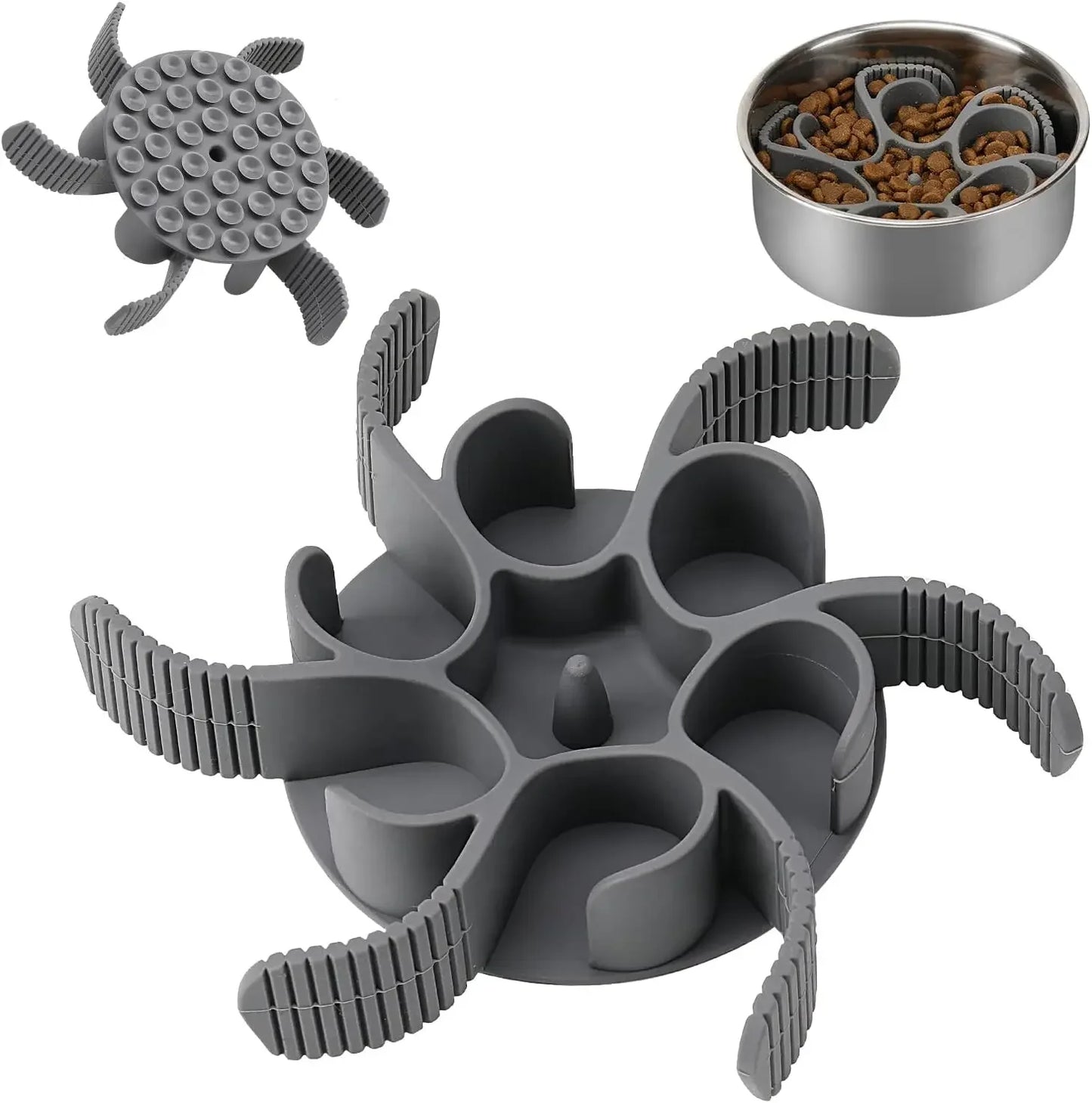 Dog Slow Feeder Bowls Silicone Spiral Pet Food Feeder Insert to Slow Down Eating for Large Medium Small Breed Dogs