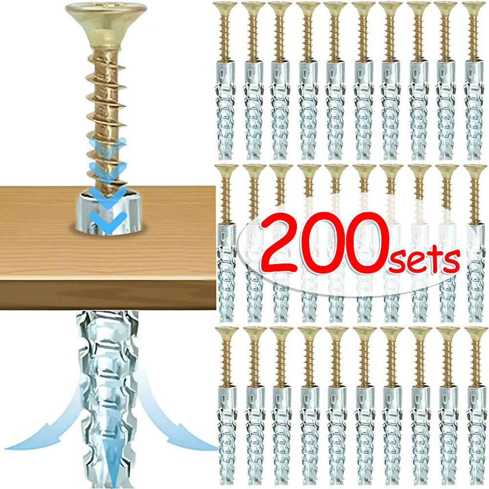 Serrated Steel Wall Anchors Metal Expansion Tube Pipe Self Tapping Screw Drilling Plug for Concrete Wall Fasteners Bolt Anchors