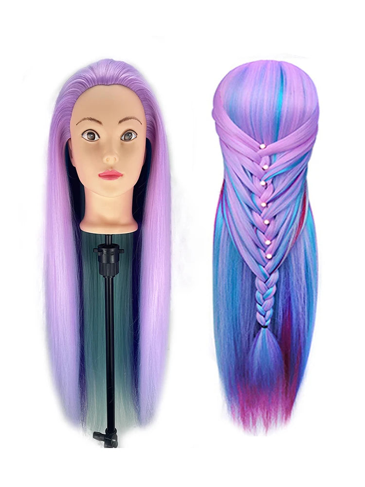 70Cm 100% High Temperature Fiber Blonde Hair Mannequin Head Training Head For Hairstyles Braid Hairdressing Manikin Doll Head