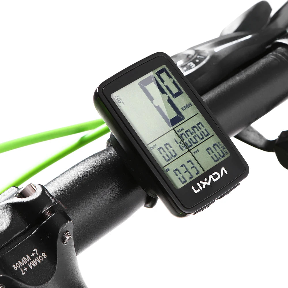 Lixada USB Rechargeable Wireless Bike Cycle Computer Bicycle Speedometer Odometer with Computer Mount Holder Computer
