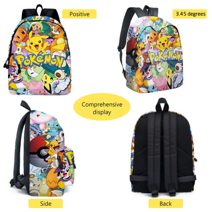 Pokemon Pikachu School Bags Backpacks Anime Kids Bags Kawaii Big Capacity Travel Bag Teenagers Schoolbag Girls Boys Rucksacks