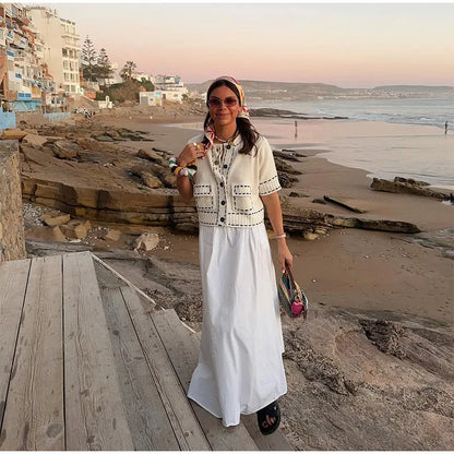 Elegant Unique Button Women's Cardigan Casual O-neck Knitted Single Breasted Sleeveless Blouse Female Summer Lady Office Wears