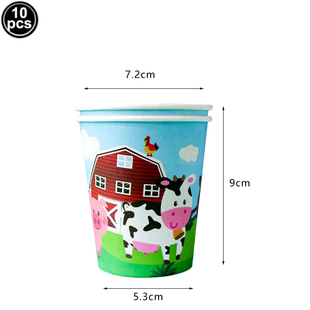 Farm House Fun Barnyard Animals Party Supplies Paper Plates Napkins CUps Farm Animals Birthday Party Decoration
